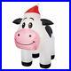 Ghi Spotted Cow with Santa Hat Inflatable by Gemmy