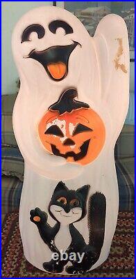 Ghost 33 Vintage Empire Lighted Blow Mold Pumpkin Black Cat Halloween Happy