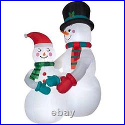 Giant 10.5 Ft Tall Lighted Christmas Snowman Couple Inflatable By Gemmy