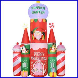 Giant 10ft Christmas Inflatables Decorations Candy Castle Santa Claus with Light