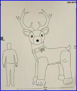 Giant New 10.5 Ft Tall Christmas Reindeer With Real Fuzzy Feel Gemmy Inflatable