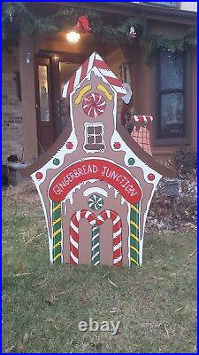 Gingerbread Junction Train Depot Christmas Yard Art