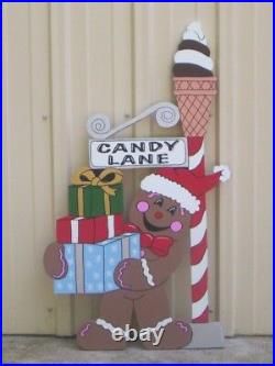 Gingerbread with Street Sign Christmas Yard Art