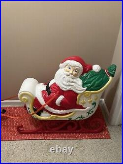 Grand Venture Santa Sleigh and Reindeer With Antlers/Stand Reins Make Offer