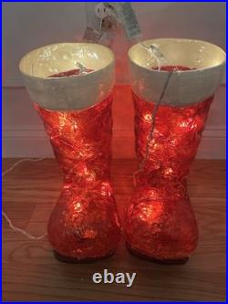 Grandin Road Illuminated Santa Boots Christmas Indoor Outdoor Decoration Grandin Road Illuminated Santa Boots Christmas Indoor Outdoor Decoration