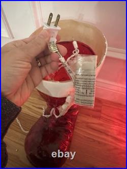 Grandin Road Illuminated Santa Boots Christmas Indoor Outdoor Decoration