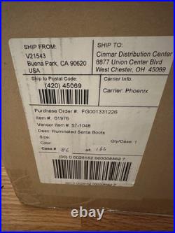 Grandin Road Illuminated Santa Boots Christmas Indoor Outdoor Decoration