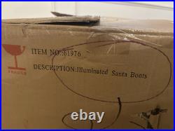 Grandin Road Illuminated Santa Boots Christmas Indoor Outdoor Decoration