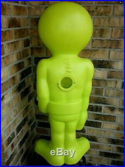 Green Space Alien Blow Mold Halloween Plastic Light Up General Foam 36