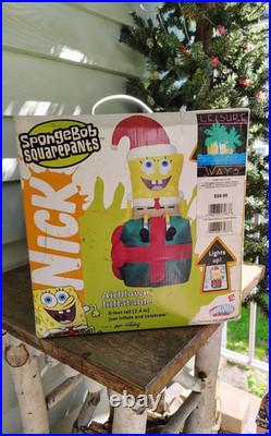 H2F NEW in Box Gemmy 2004 8 ft SpongeBob & Present Christmas Inflatable Blowup H2F NEW in Box Gemmy 2004 8 ft SpongeBob & Present Christmas Inflatable Blowup