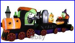 HALLOWEEN 11 Ft BLACK CAT PUMPKIN witch TRAIN Airblown Lighted Inflatable