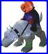 HALLOWEEN 7FT PUMPKIN MAN RIDING WOLF COYOTE Airblown Inflatable YARD DECORATION