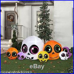 HALLOWEEN 9 FT SKELETON SKULL PATCH AIR BLOWN INFLATABLE YARD decor