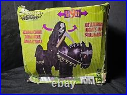 HALLOWEEN 9' LONG GEMMY ANIMATED GRIM REAPER HORSE DEATH Inflatable airblown NIB
