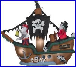 HALLOWEEN AIRBLOWN INFLATABLE 10' Animated Skeleton Halloween Pirate Ship