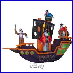 HALLOWEEN ANIMATED AIRBLOWN INFLATABLE SKELETON PIRATE SHIP 11 1/2 ft
