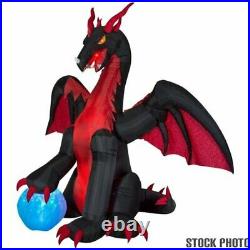 HALLOWEEN ANIMATED DRAGON Airblown Inflatable 12' WINGS FLAP Fire Ice LIGHTSHOW