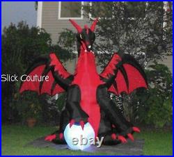 HALLOWEEN ANIMATED DRAGON Airblown Inflatable 12' WINGS FLAP Fire Ice LIGHTSHOW