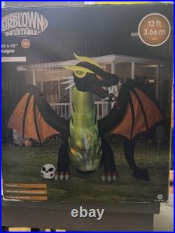 HALLOWEEN ANIMATED DRAGON FIRE & ICE 12. FT Inflatable airblown