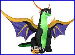 HALLOWEEN DRAGON WITH WINGS Inflatable airblown 12 FT WIDE 8 FT TALL