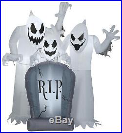 HALLOWEEN GHOST TRIO TOMBSTONE LIGHT SHOW FLICKERING Inflatable airblown 6 FT