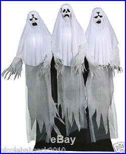 HALLOWEEN HAUNTED GHOST TRIO ANIMATED LIGHTS, SOUNDS HORROR HOUSE PROP in stock