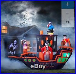 HALLOWEEN INFLATABLE PIRATE SHIP ANIMATRONIC NEW IN BOX HUGE 9ft x11.5 x3.5