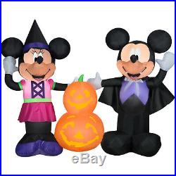 HALLOWEEN MICKEY MOUSE & MINNIE MOUSE VAMPIRE PUMPKIN DISNEY Airblown Inflatable