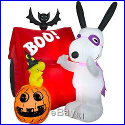 HALLOWEEN SNOOPY & WOODSTOCK PUMPKIN PEANUTS DOG HOUSE Inflatable airblown 5 FT