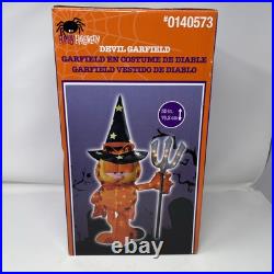 HAPPY HALLOWEEN Devil Garfield 2.5ft Indoor Outdoor Devil Works Great Tested