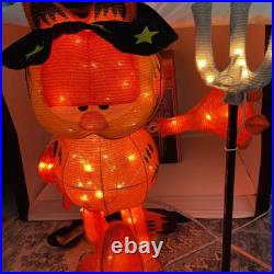 HAPPY HALLOWEEN Devil Garfield 2.5ft Indoor Outdoor Devil Works Great Tested HAPPY HALLOWEEN Devil Garfield 2.5ft Indoor Outdoor Devil Works Great Tested