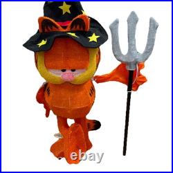 HAPPY HALLOWEEN Devil Garfield 2.5ft Indoor Outdoor Devil Works Great Tested