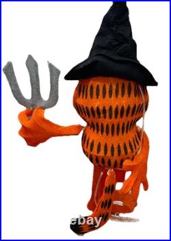HAPPY HALLOWEEN Devil Garfield 2.5ft Indoor Outdoor Devil Works Great Tested