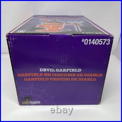 HAPPY HALLOWEEN Devil Garfield 2.5ft Indoor Outdoor Devil Works Great Tested