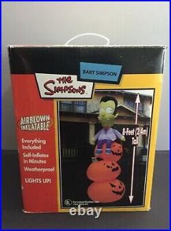 HTF Gemmy The Simpsons Bart Vampire Pumpkin Jack O Lantern Halloween Inflatable