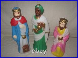 HTF Vintage Christmas 22 Empire 3 Wise Men Man King Blow Mold Figure Nativity