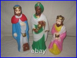 HTF Vintage Christmas 22 Empire 3 Wise Men Man King Blow Mold Figure Nativity