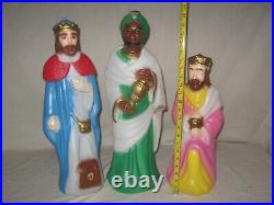 HTF Vintage Christmas 22 Empire 3 Wise Men Man King Blow Mold Figure Nativity