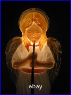 HTF Vintage TPI Lighted Blow Mold 34 Angel with Horn Holiday Christmas Nativity