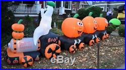 HUGE 14+ Foot Halloween Pumpkin Train Inflatable Airblown Yard Decoration