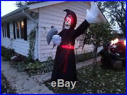 HUGE Inflatable Airblown Halloween Grim Reaper 8ft. Gemmy Motion WORKS GREAT