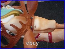 HUGE Lighted Santa Claus Sleigh Reindeer Christmas Blow Molds must be picked up