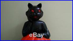 Halloween 35 Black Cat on Pumpkin Lighted Blow Mold General Foam Yard Decor
