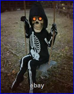 Halloween 3 Ft Swinging Lil Skelly Bones Animated Skeleton Prop Decor