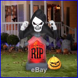 Halloween 5' Self-Inflatable Animated Lighted Grim Reaper Yard Decoration