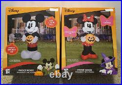 Halloween 5 ft Retro Disney Mickey Mouse and Minnie Airblown Inflatables with LEDs