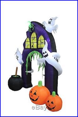 Halloween Air Blown Inflatable Yard Decoration Ghost Castle with Pumpkin Archway