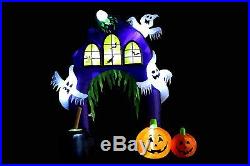 Halloween Air Blown Inflatable Yard Decoration Ghost Castle with Pumpkin Archway