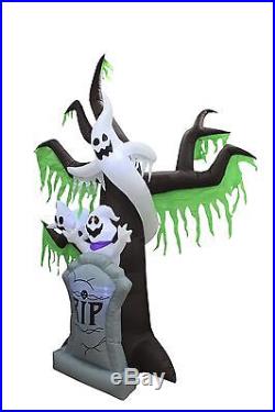 Halloween Air Blown Inflatable Yard Decoration Ghosts Tree Tombstone Grave Scene