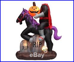 Halloween Air Blown Inflatable Yard Decoration Headless Horseman Pumpkin & Skull